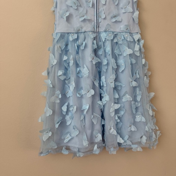 Children’s Place Girls 3D Butterfly Mesh Fit And Flare Dress - Blue 🦋 Size 6X-7 - Picture 10 of 13